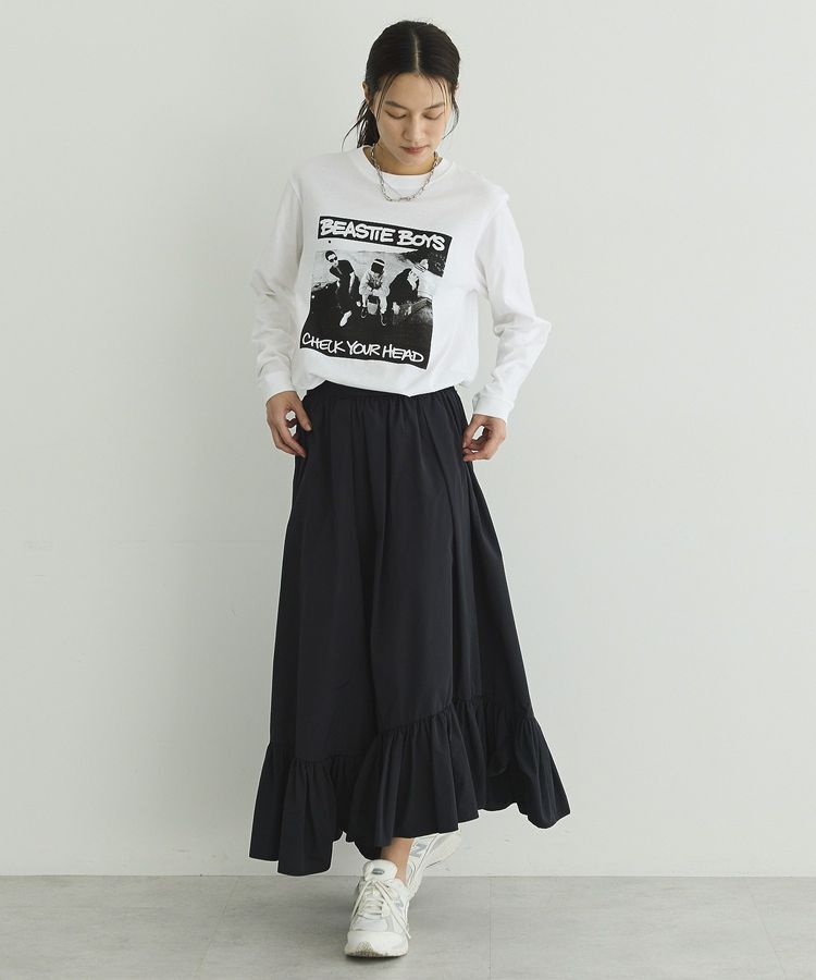 GARAGE OF GOOD CLOTHING「【日本製】ムジブロード裾フリルスカート」|フレア|