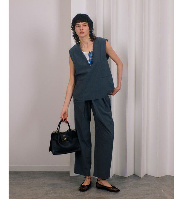 allureville「【セットアップ対応可能】トロピカルVネックジレ」|ベスト・ジレ|