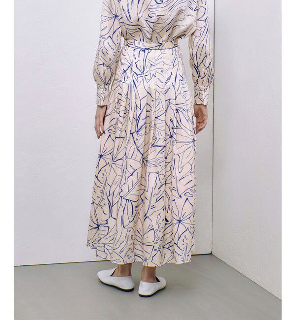 allureville「スケッチボタニカルプリントタックフレアスカート」|フレア|