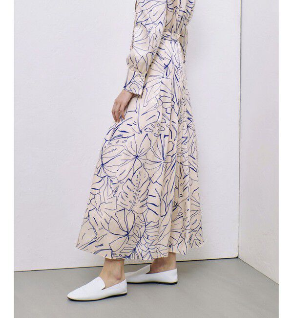 allureville「スケッチボタニカルプリントタックフレアスカート」|フレア|