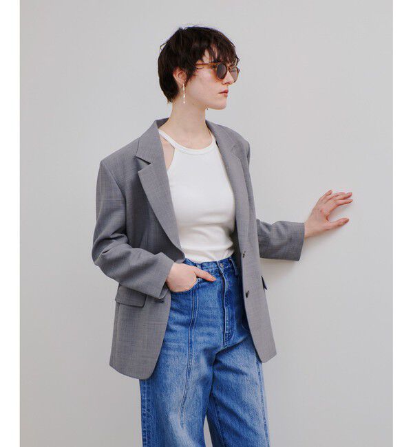 allureville「T/Wヒラニジュウオリテーラー2Bジャケット」|テーラードジャケット|