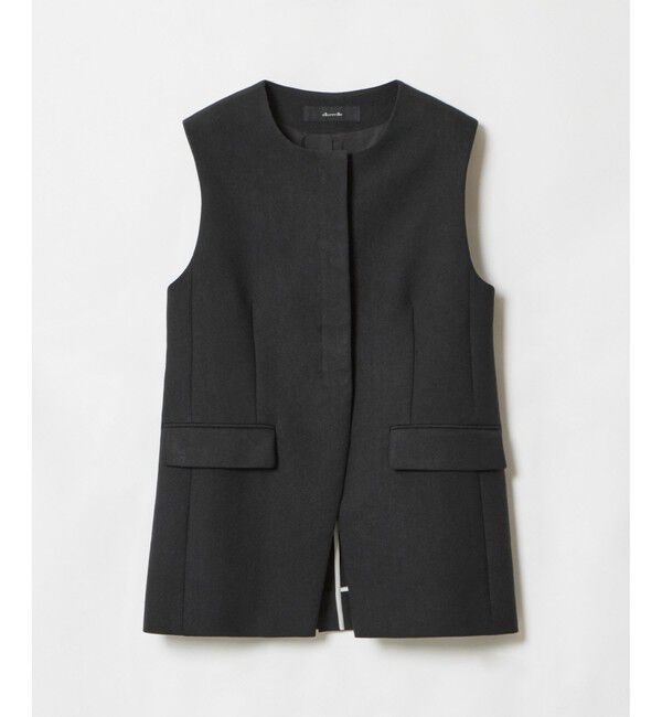 allureville「リネン混ジレ」|ベスト・ジレ|ブラック