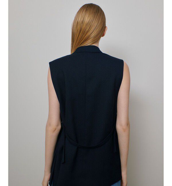 allureville「麻調カルゼサイドオープンジレ」|ベスト・ジレ|