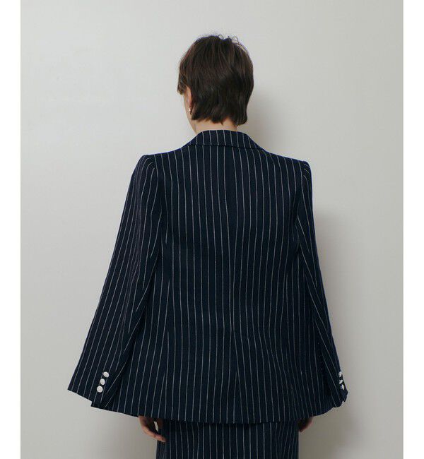 allureville「リネンストライプダブルジャケット」|テーラードジャケット|