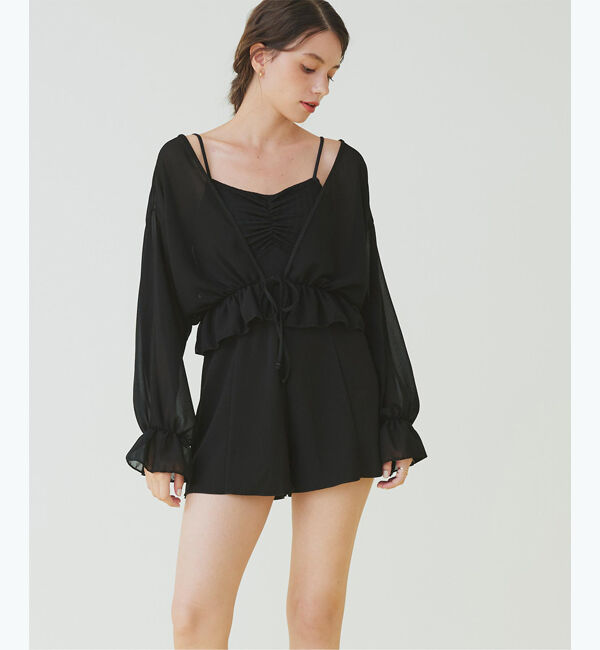 SEA DRESS「ハイウエストシンプルショートパンツ」|スポーツ|ブラック