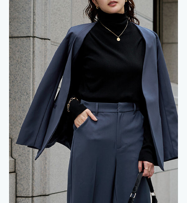 ur's「ベルト付ノーカラージャケット」|ノーカラージャケット|