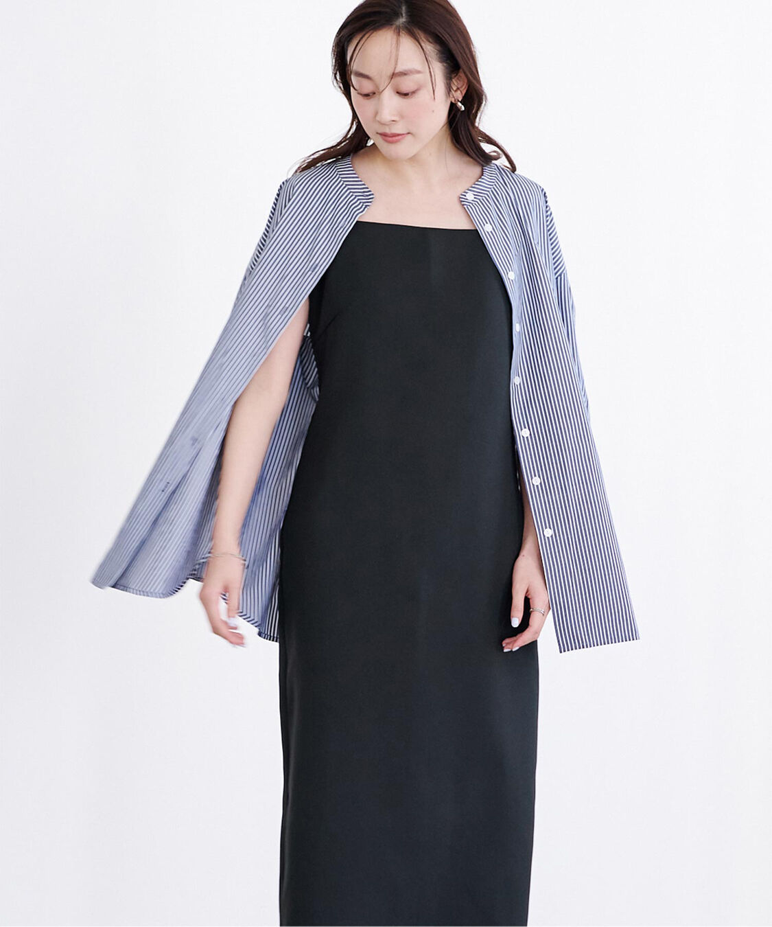 ur's「リネンライクIラインキャミワンピース」|ワンピース|ブラック