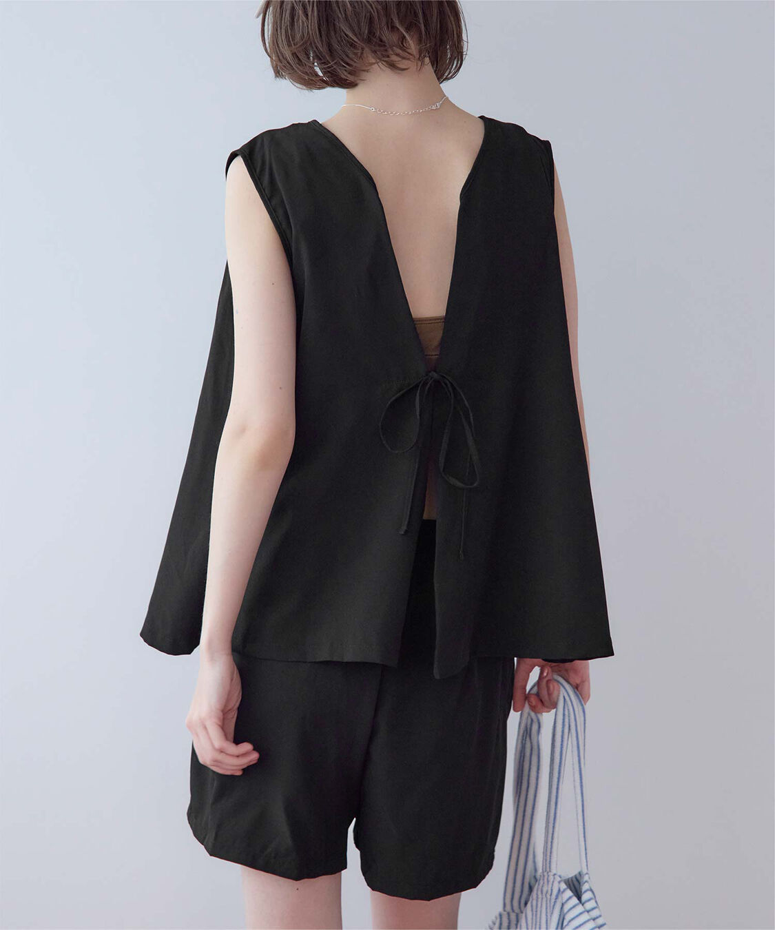 SEA DRESS「バックリボンセットアップ/水着」|ビキニ|ブラック