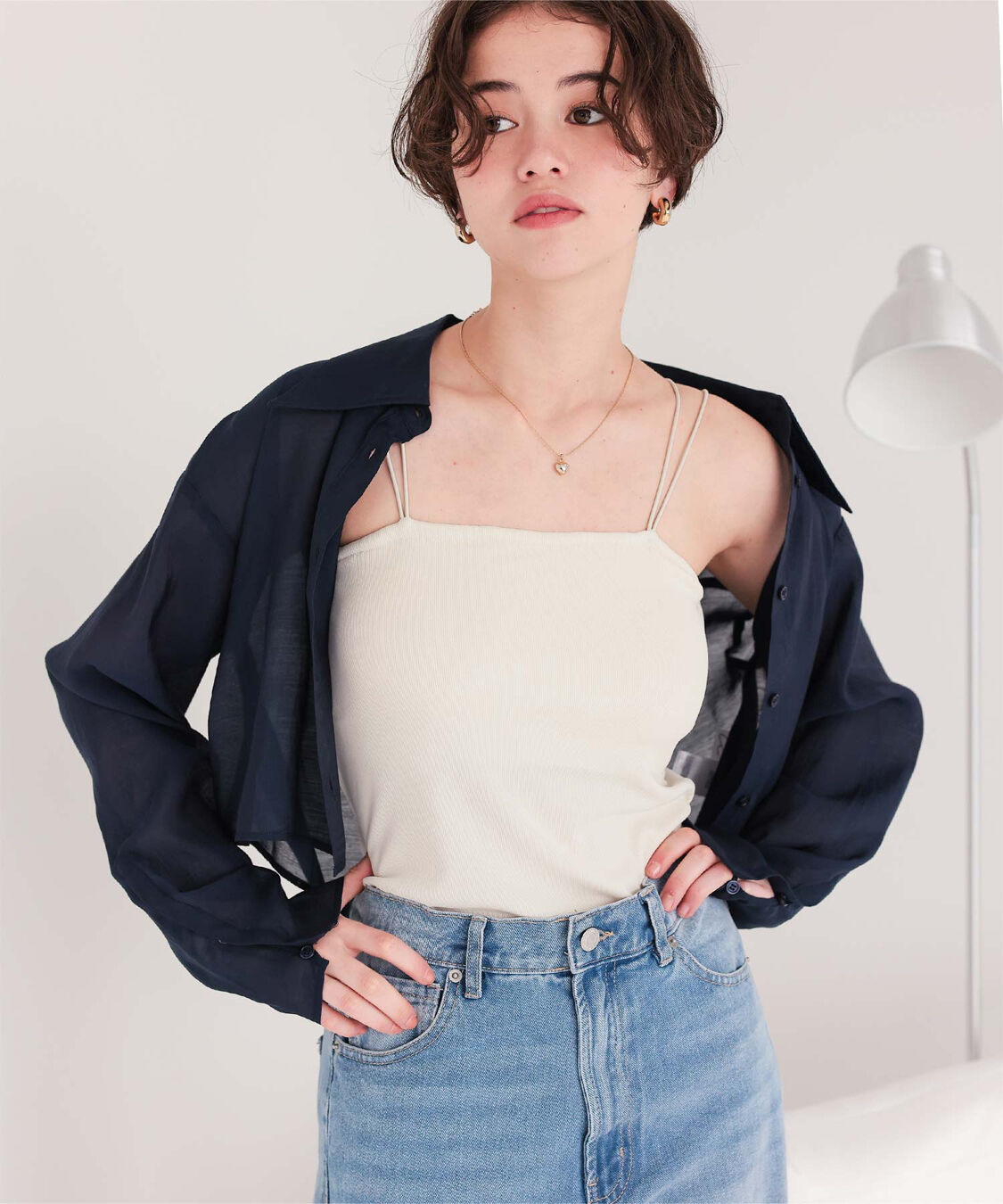 titivate「カップ付きダブルストラップキャミソール」|キャミソール|