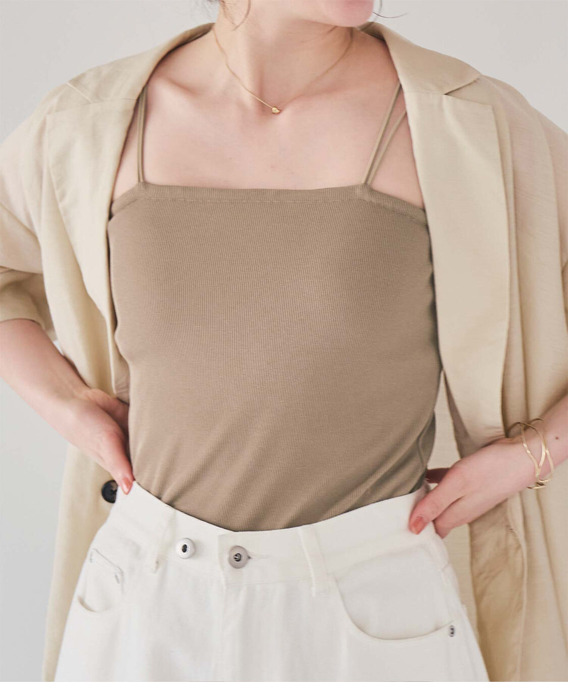 titivate「カップ付きダブルストラップキャミソール」|キャミソール|