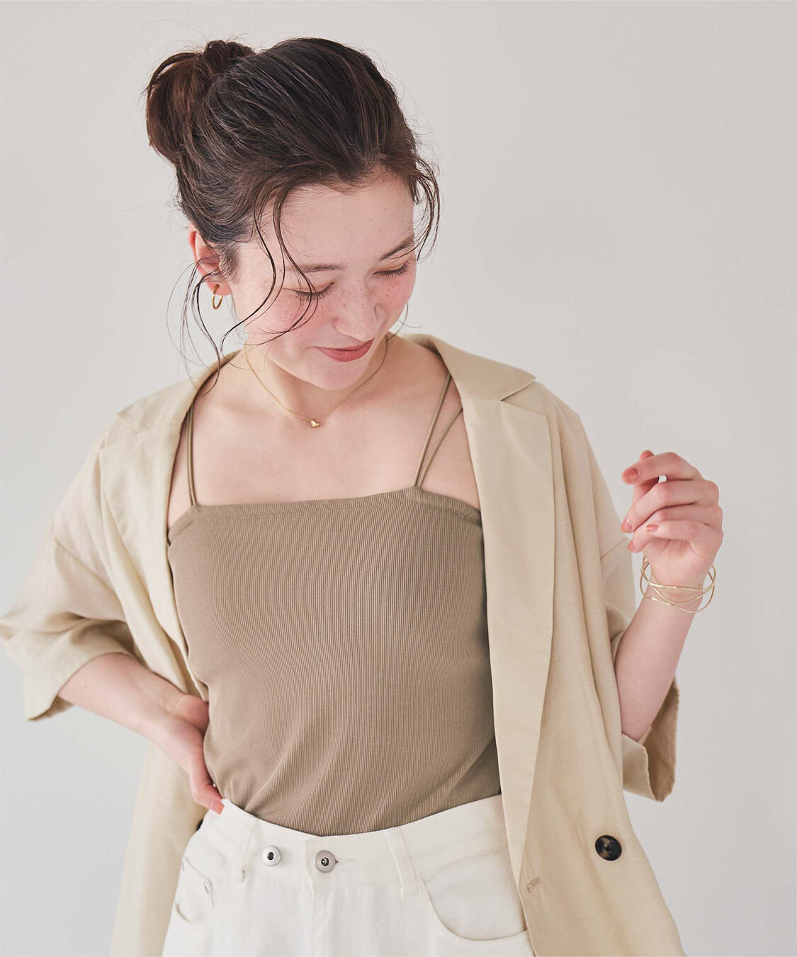 titivate「カップ付きダブルストラップキャミソール」|キャミソール|