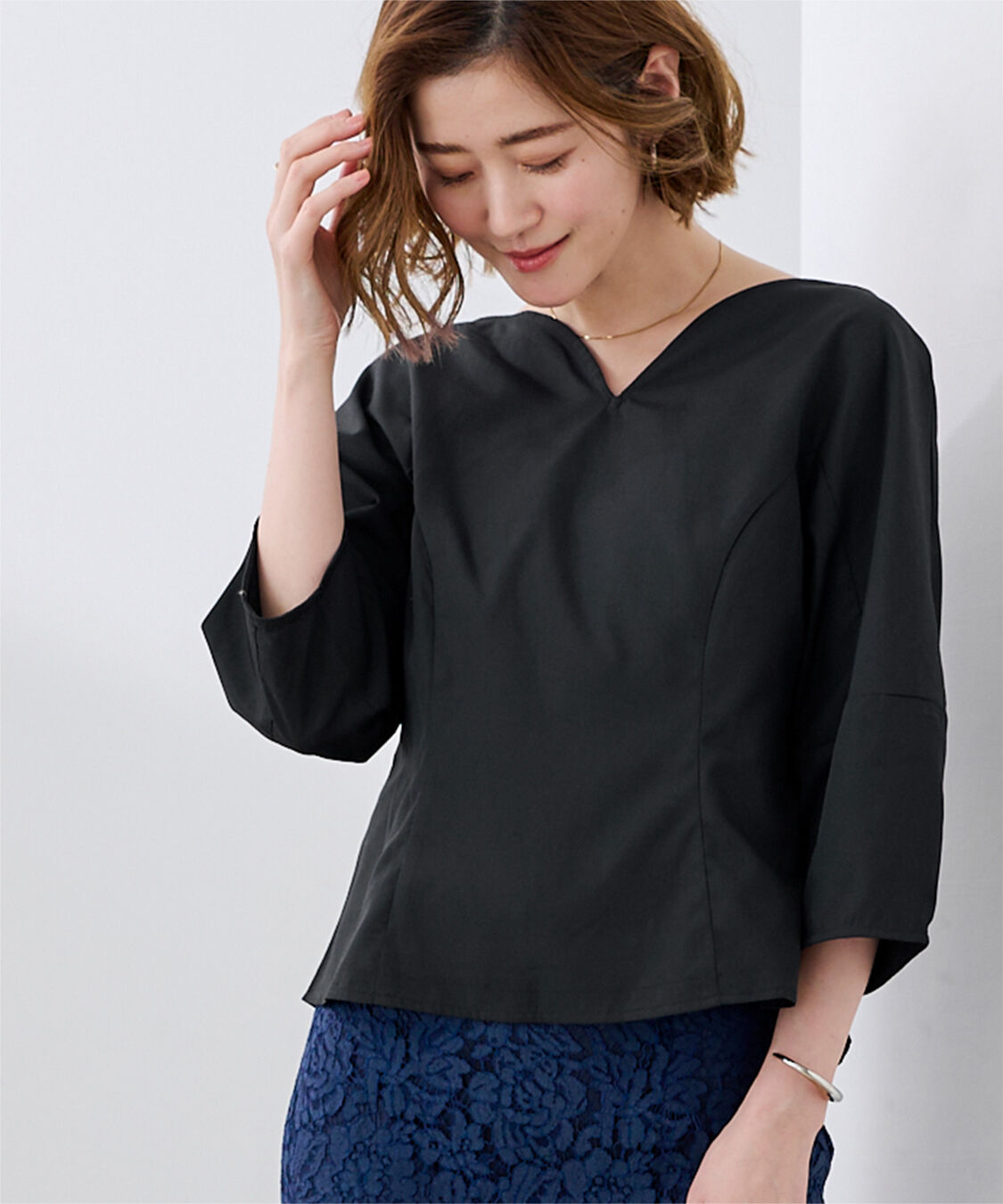 ur's「ハートネックランタンスリーブブラウス」|シャツ・ブラウス|