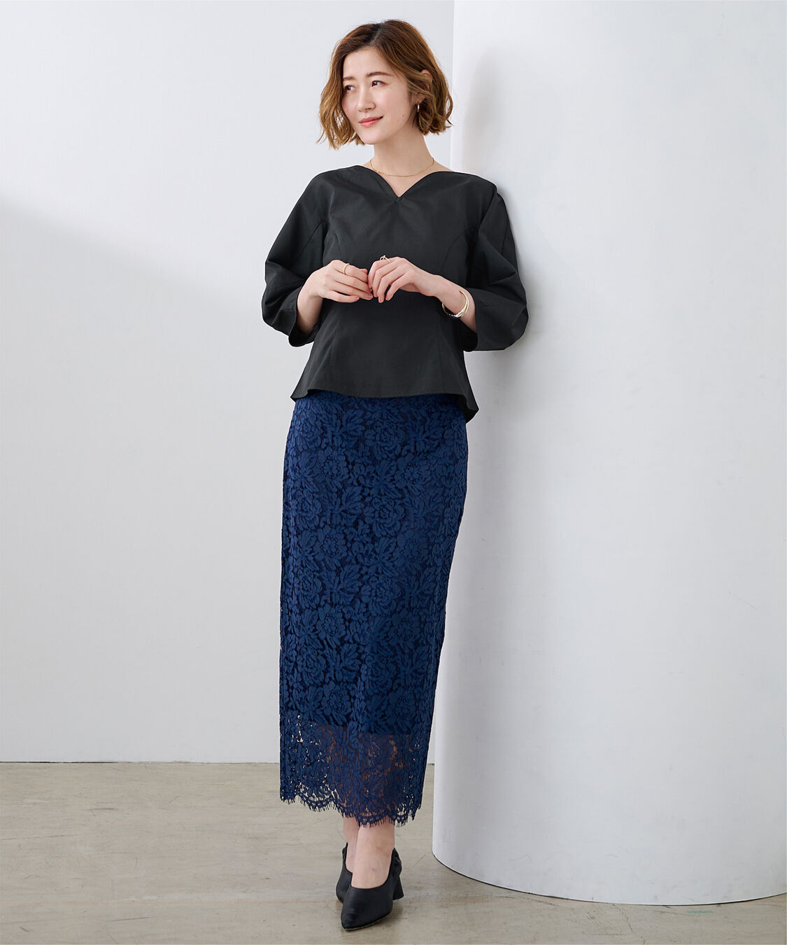 ur's「ハートネックランタンスリーブブラウス」|シャツ・ブラウス|