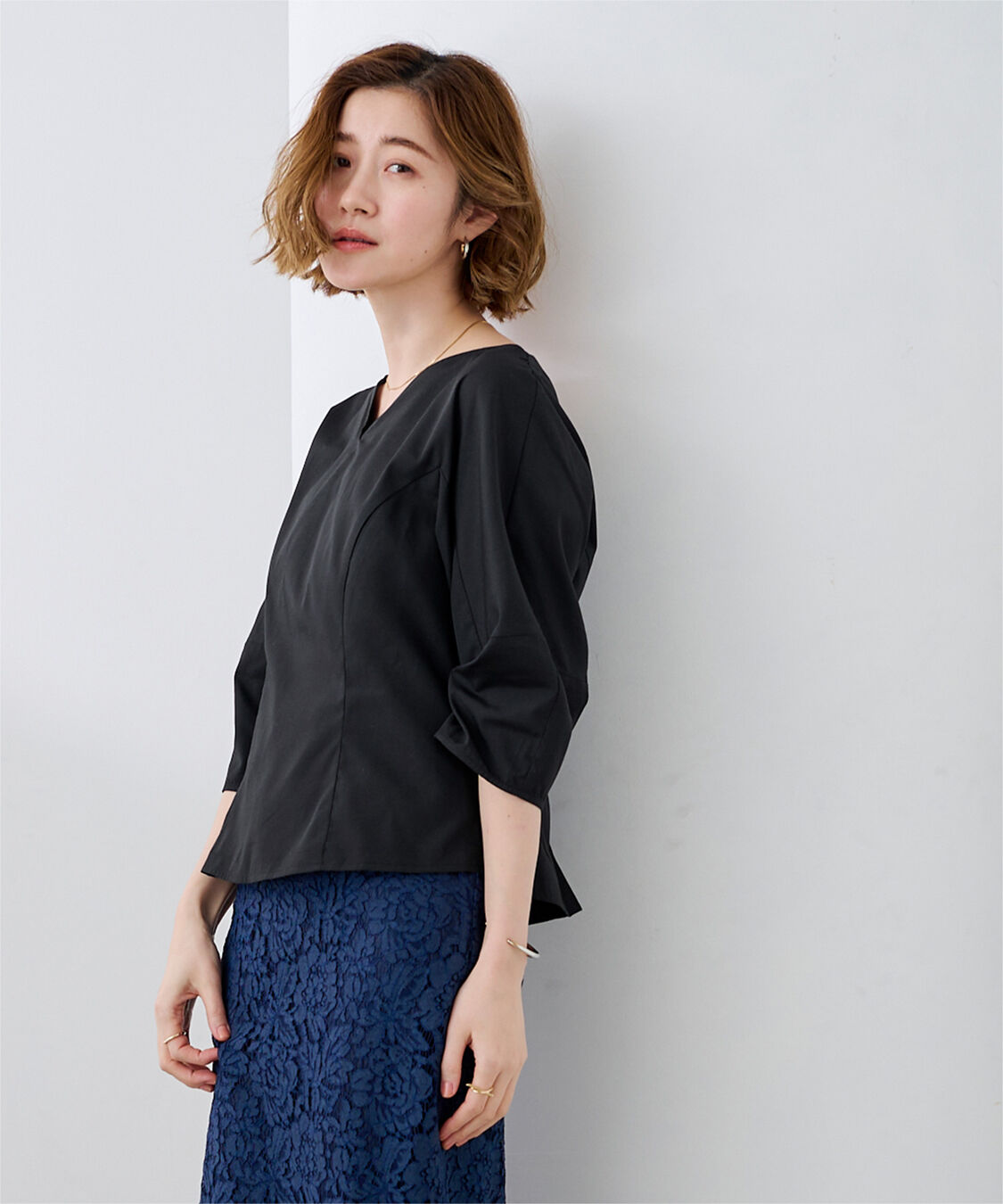 ur's「ハートネックランタンスリーブブラウス」|シャツ・ブラウス|