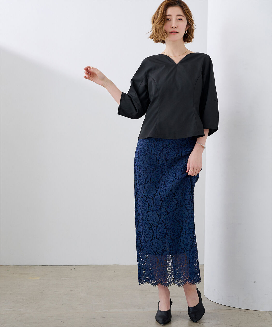 ur's「ハートネックランタンスリーブブラウス」|シャツ・ブラウス|