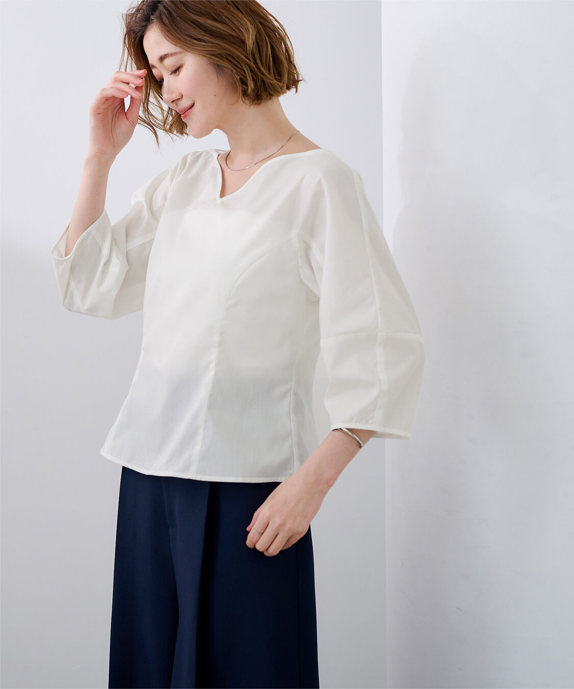 ur's「ハートネックランタンスリーブブラウス」|シャツ・ブラウス|