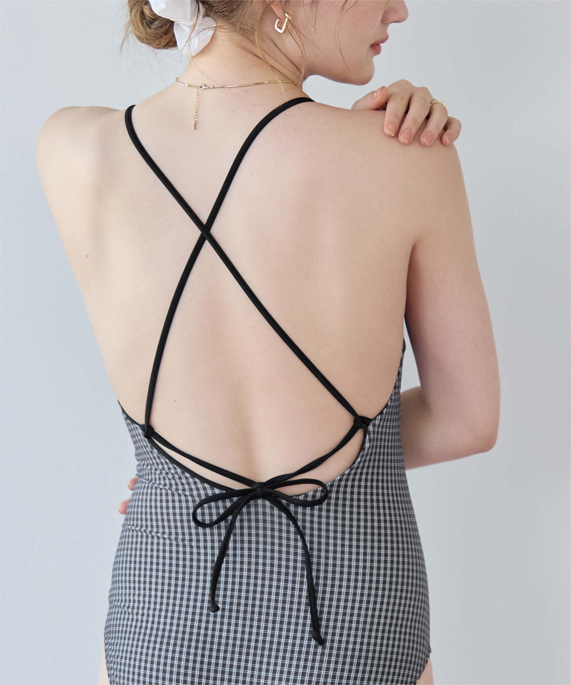 SEA DRESS「サイドギャザーバッククロスデザインワンピース/水着」|ビキニ|