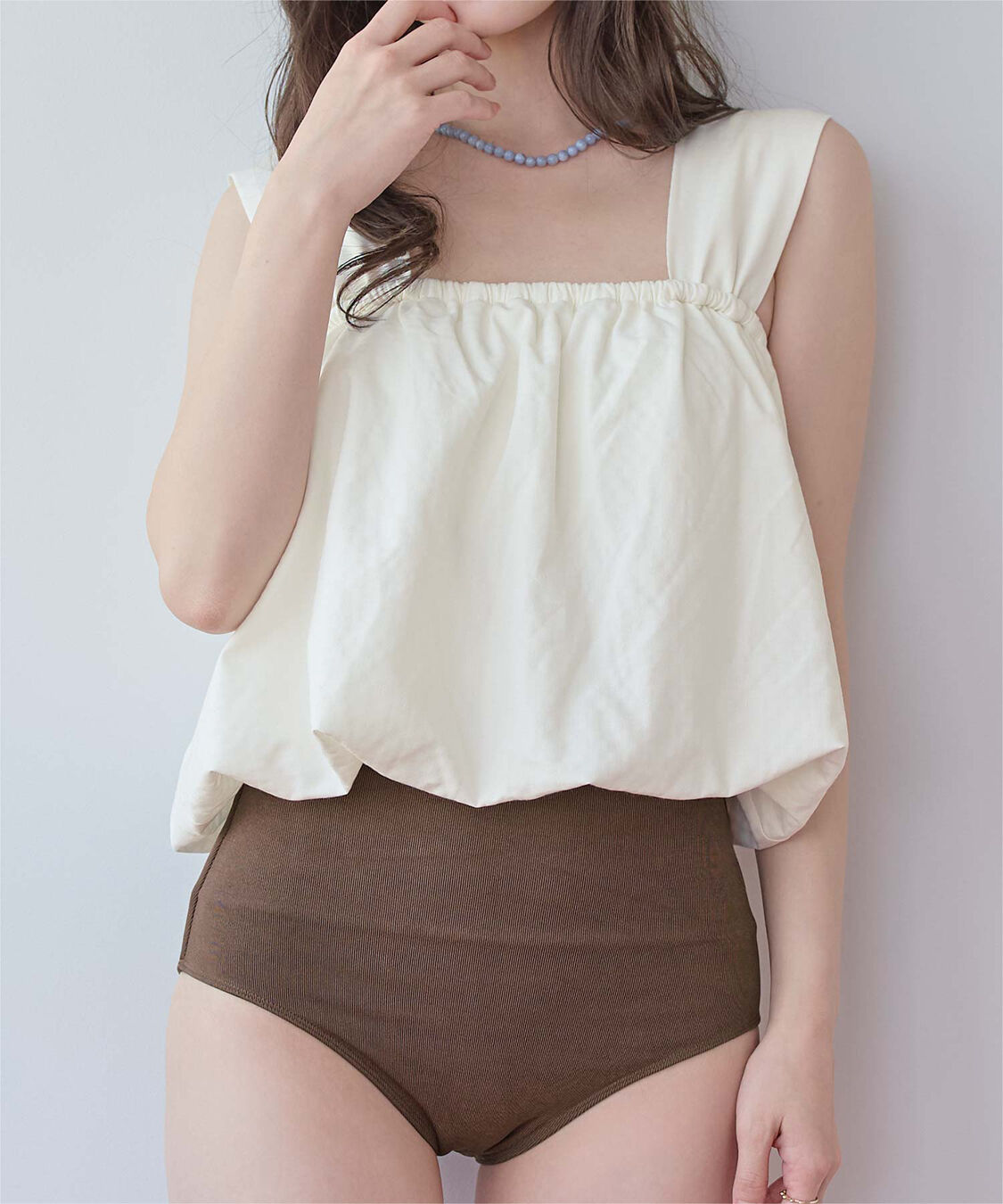 SEA DRESS「ワイドストラップバルーンビキニ/水着」|ビキニ|ホワイト