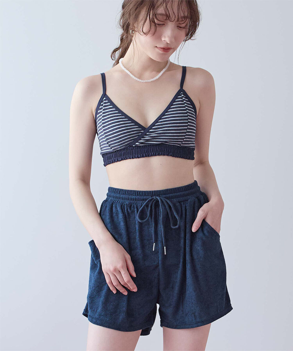 SEA DRESS「パイル地ボーダースポーティービキニ/水着」|ビキニ|