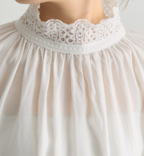  「襟袖レースプチハイネックブラウス」|プルオーバー|