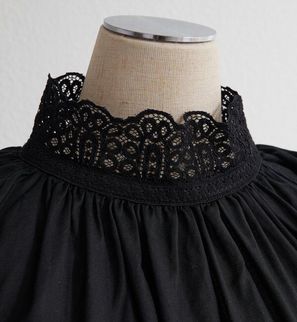  「襟袖レースプチハイネックブラウス」|プルオーバー|