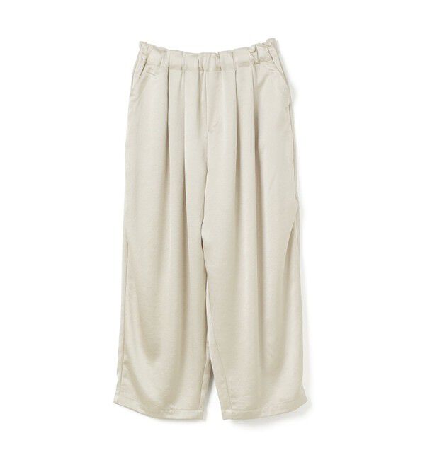 mizuiro ind「mizuiro ind サテンワイドカーゴパンツ」|カーゴ|ライトベージュ