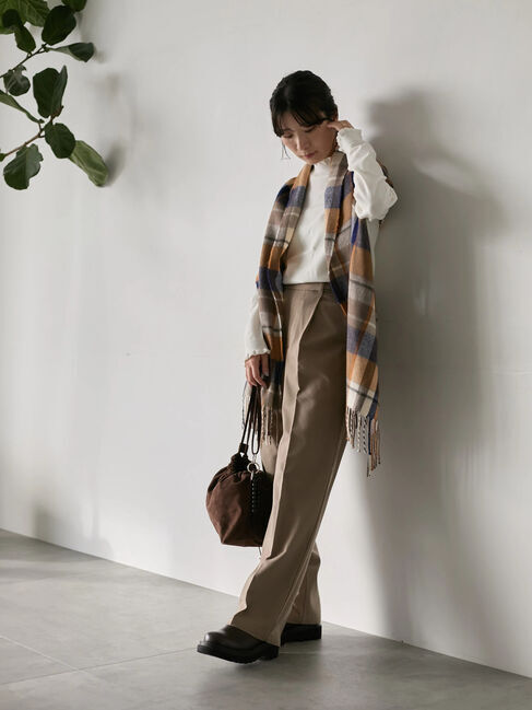 Samansa Mos2 blue「チェックマフラー」|その他|