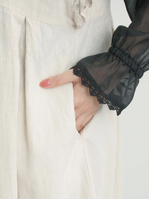 Samansa Mos2「【Cross&times;Linen】肩フリル前後2WAYジャンパースカート」|ワンピース|