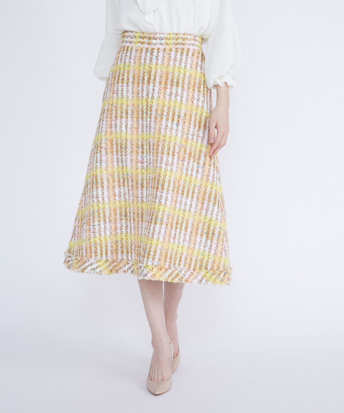 Maglie le cassetto「《M Maglie le cassetto》コットンキャンディーツイードスカート」|フレア|