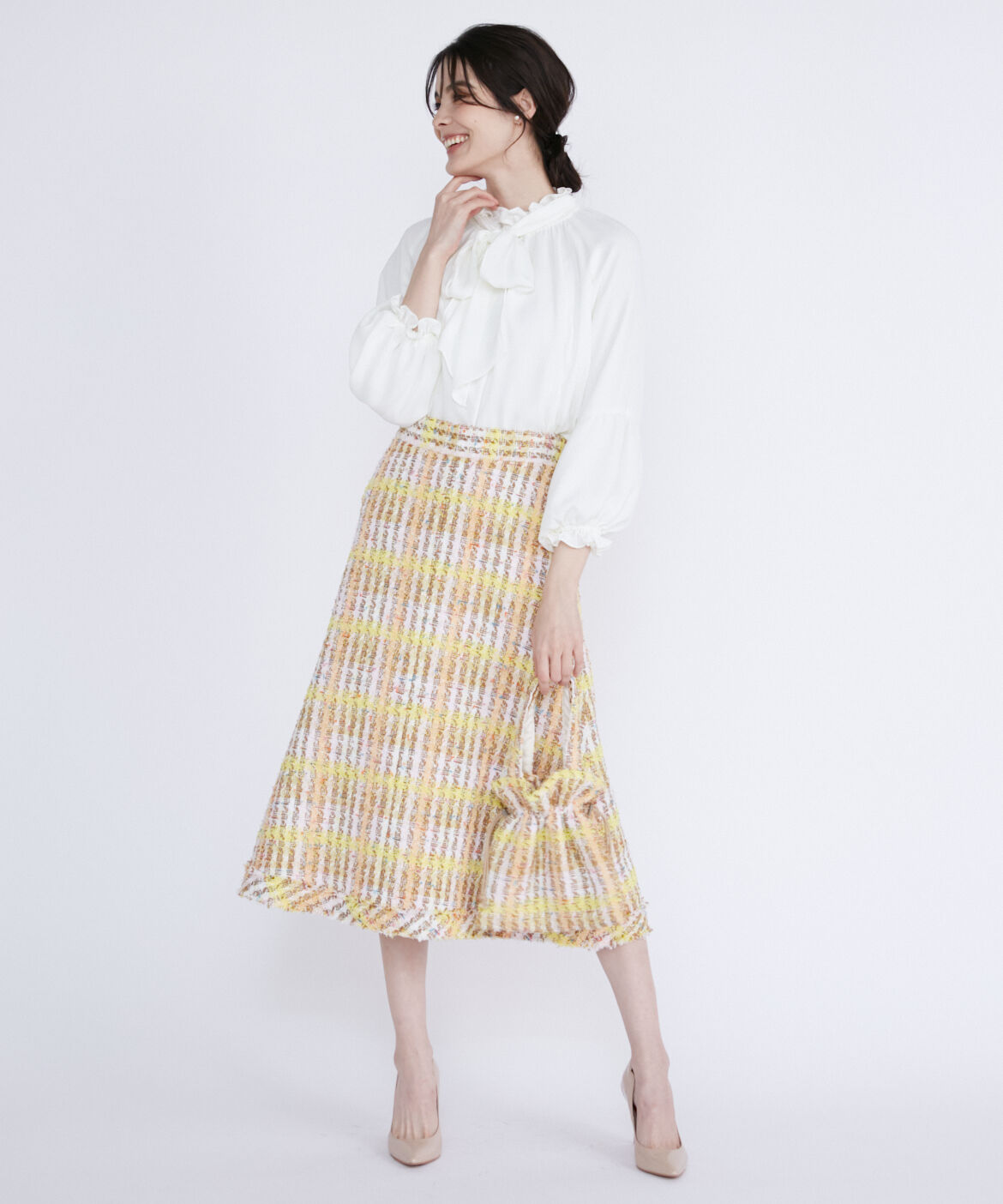 Maglie le cassetto「《M Maglie le cassetto》コットンキャンディーツイードスカート」|フレア|