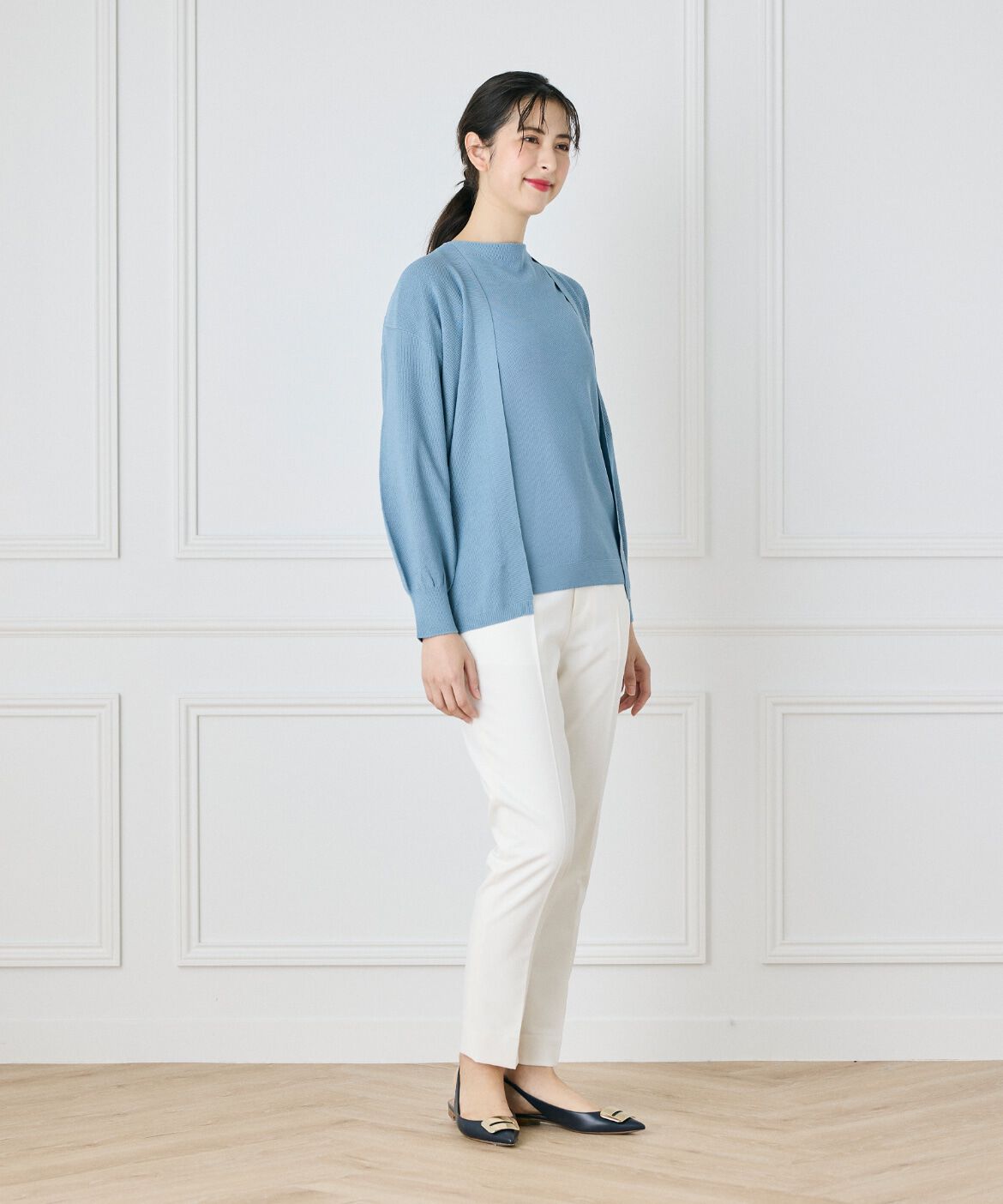 INED「Louise美脚テーパードパンツ」|スラックス|