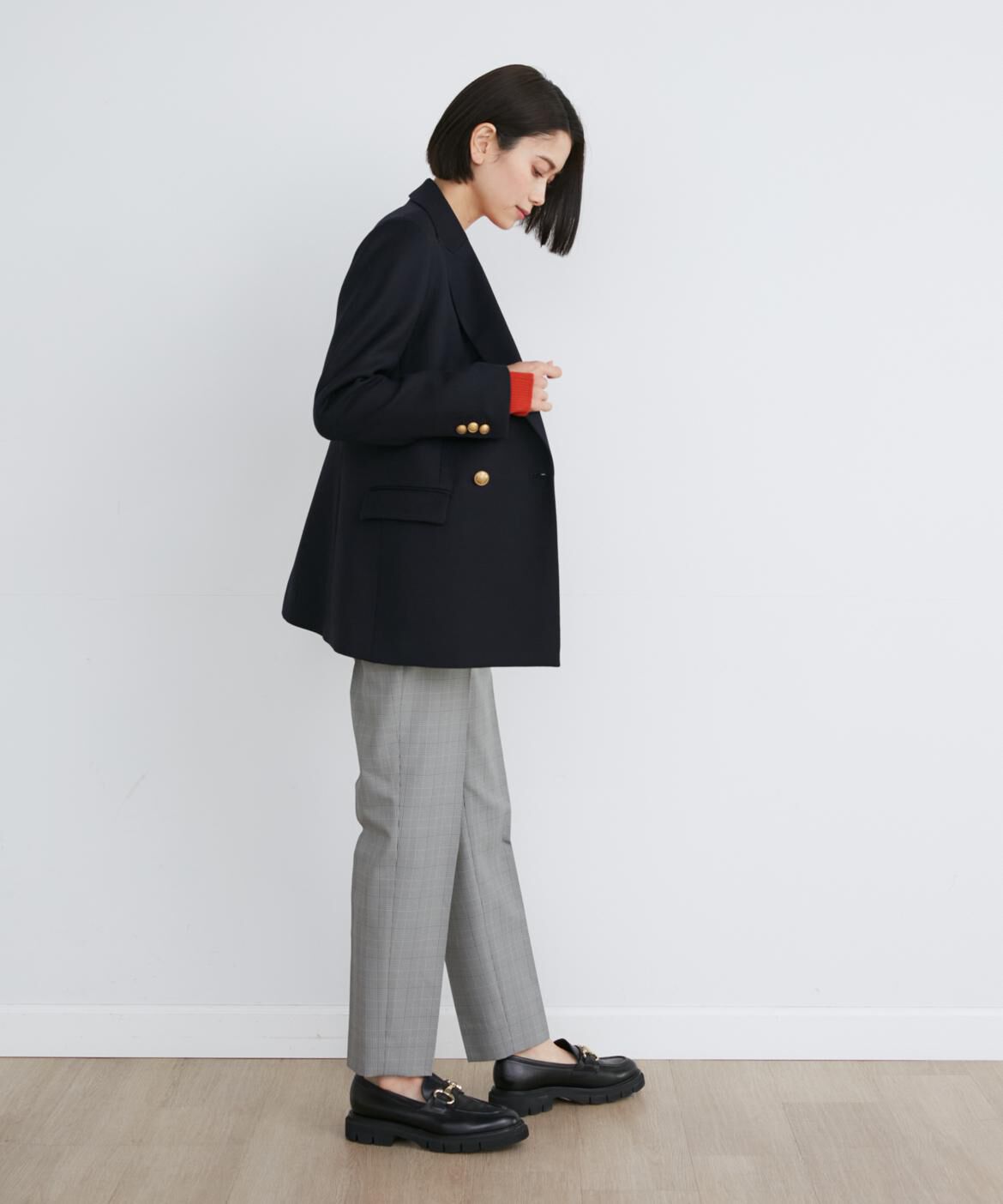 INED「Louise美脚テーパードパンツ」|スラックス|