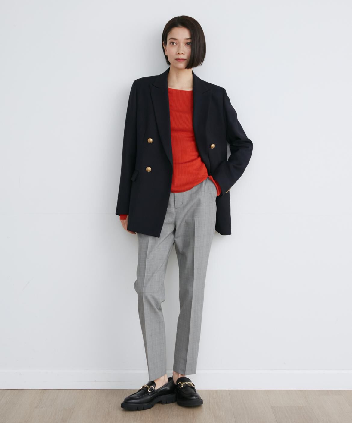 INED「Louise美脚テーパードパンツ」|スラックス|