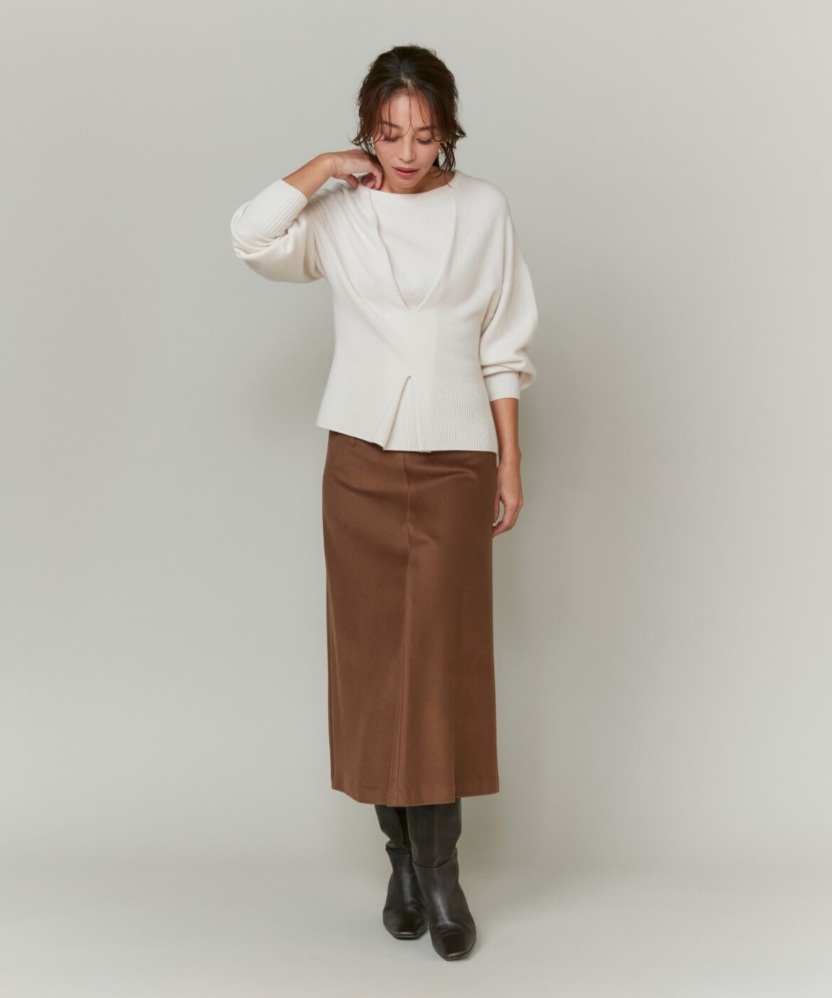 INED「《大草直子コラボ》カシミヤAラインスカート《COLOMBO》」|フレア|