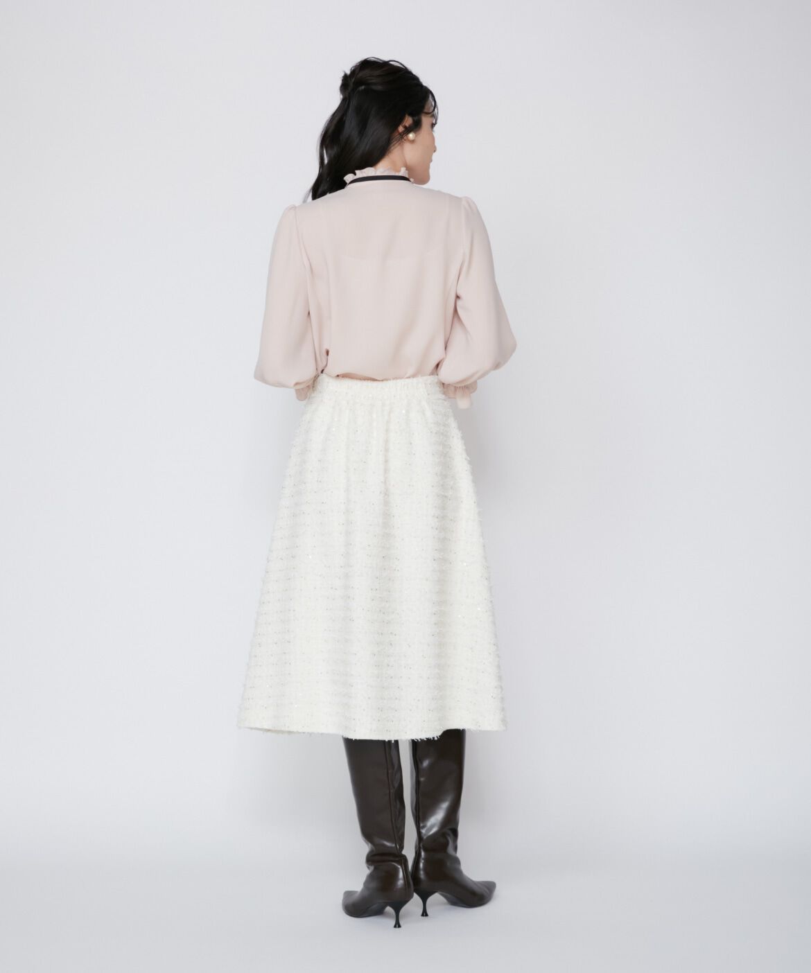 Maglie le cassetto「《M Maglie le cassetto》ラメスパンコールツイードスカート」|フレア|