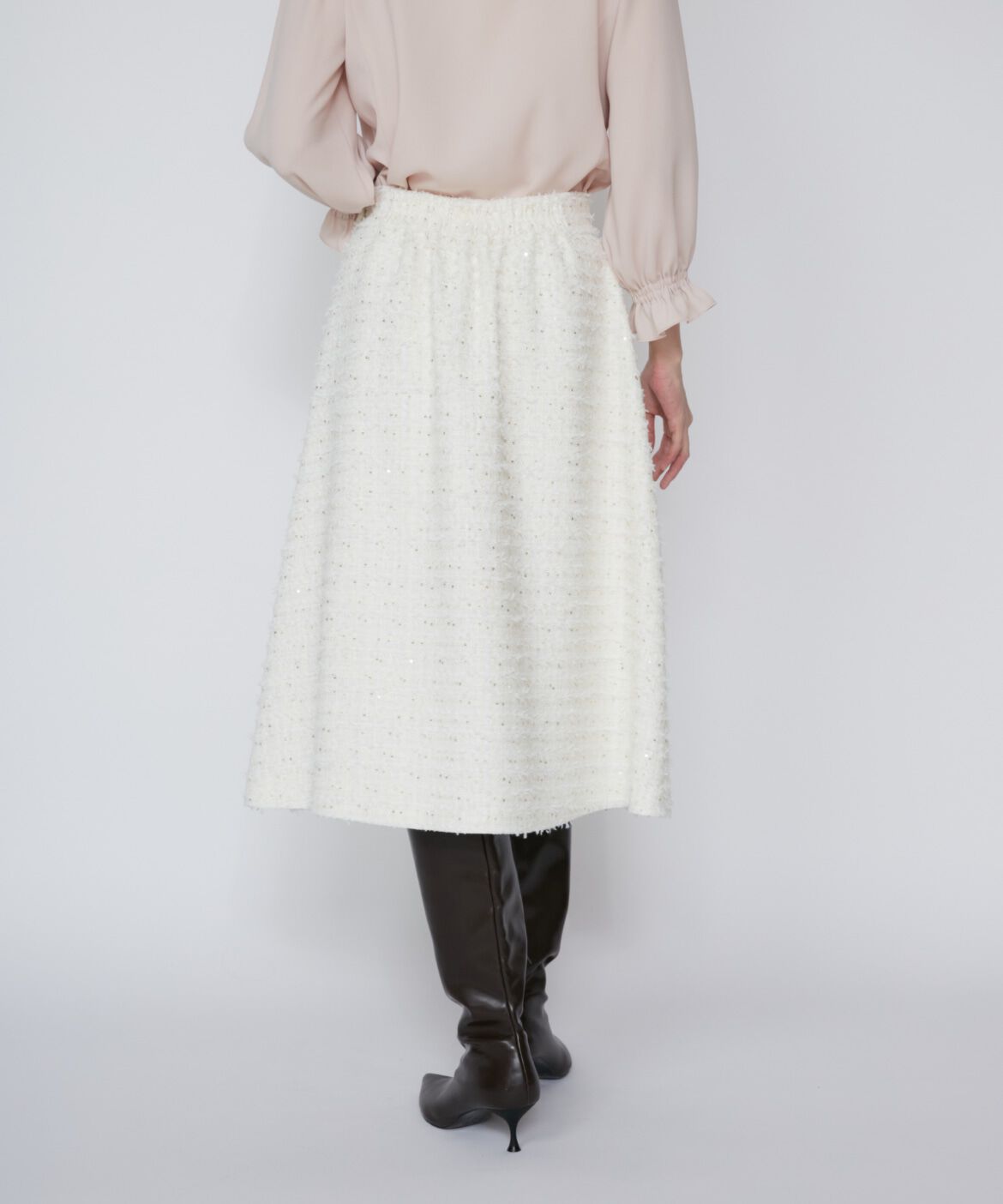 Maglie le cassetto「《M Maglie le cassetto》ラメスパンコールツイードスカート」|フレア|