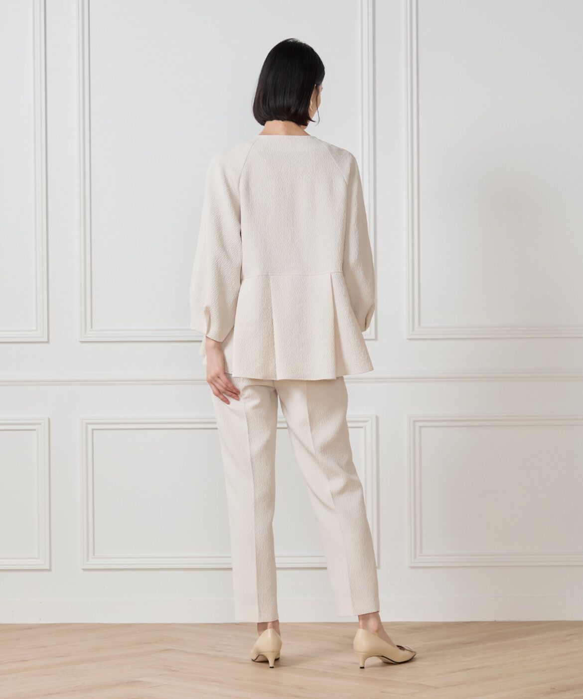 7-IDconcept.「フクレジャカード センタープレスパンツ」|スラックス|