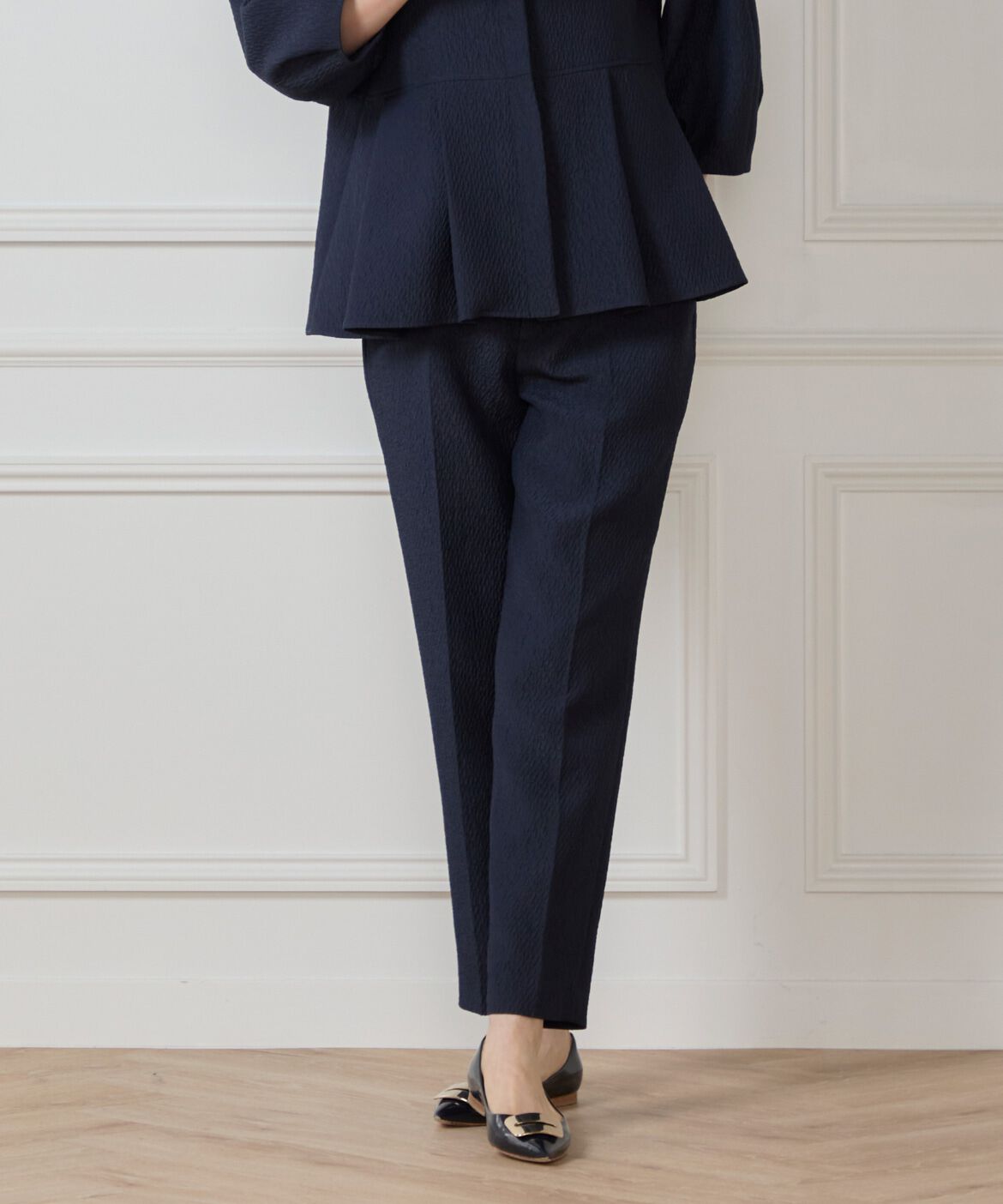 7-IDconcept.「フクレジャカード センタープレスパンツ」|スラックス|