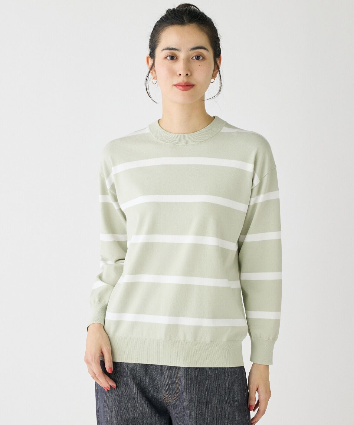 DAY by DAY it&rsquo;s international「ボーダーニットプルオーバー」|ニット・セーター|ペールグリー 4