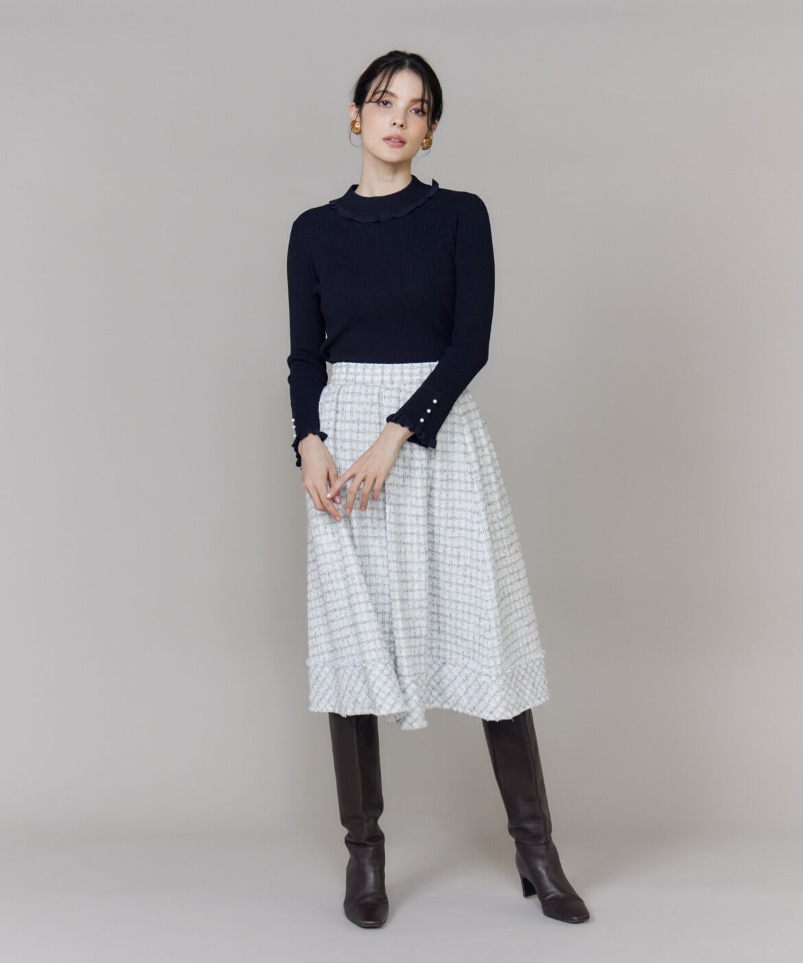 Maglie le cassetto「《M Maglie le cassetto》艶めきツイードスカート」|フレア|