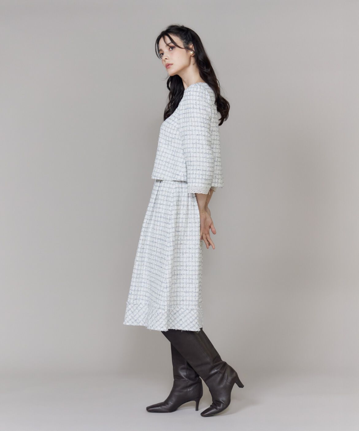 Maglie le cassetto「《M Maglie le cassetto》艶めきツイードスカート」|フレア|