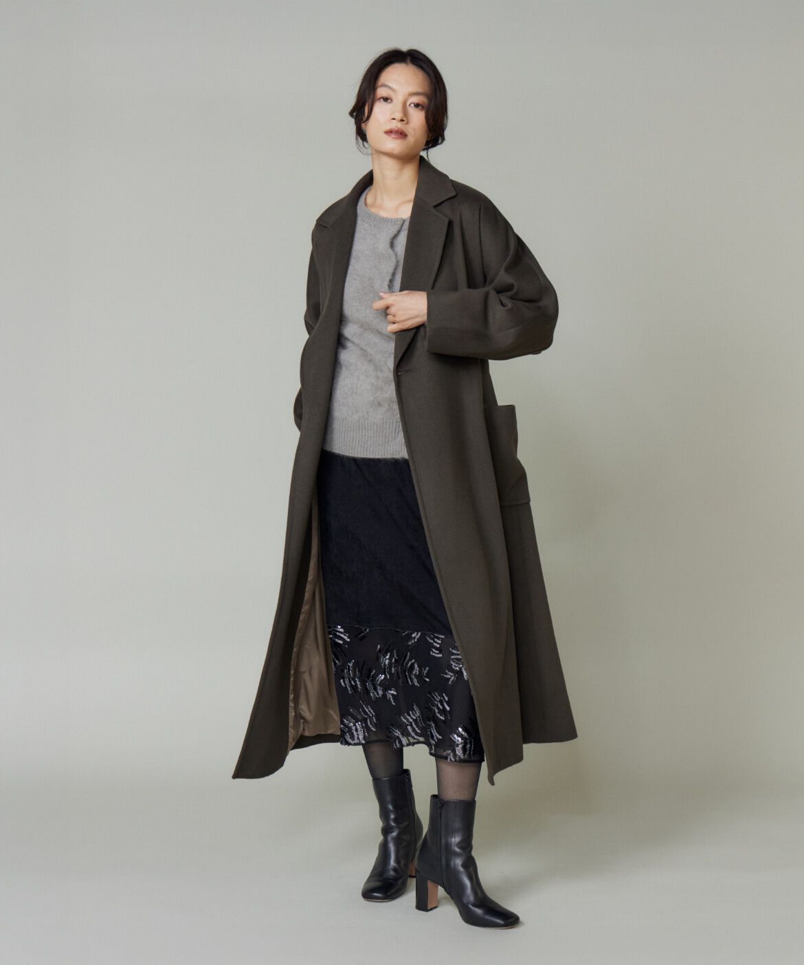 la veille by SUPERIOR CLOSET「《大きいサイズ》ベルベットスカート」|タイト|