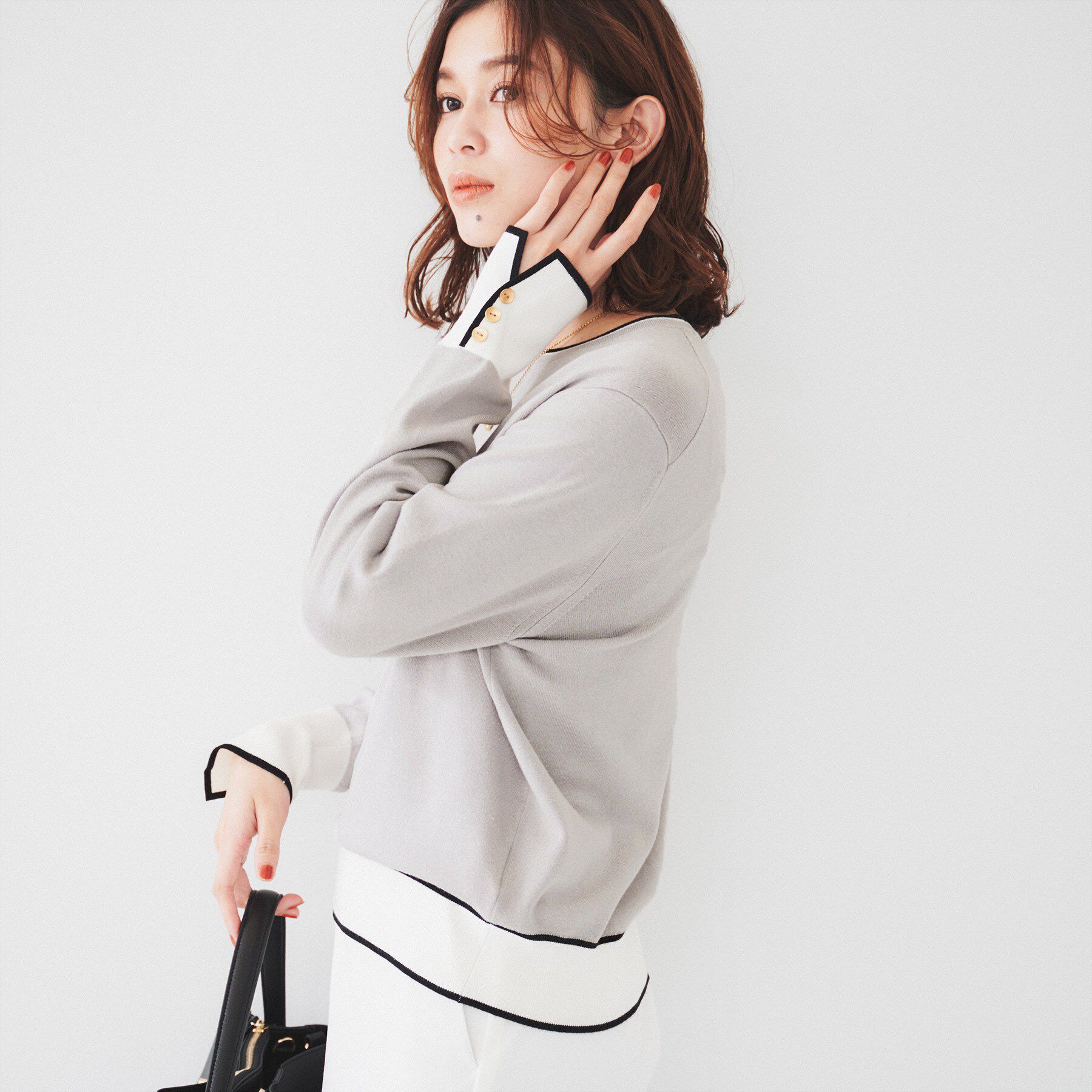 UNTITLED「【アンサンブル可能/6色展開】スパンレーヨン プルオーバーニット」|ニット・セーター|