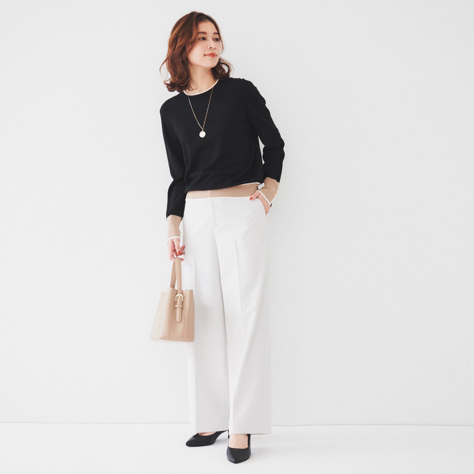 UNTITLED「【アンサンブル可能/6色展開】スパンレーヨン プルオーバーニット」|ニット・セーター|