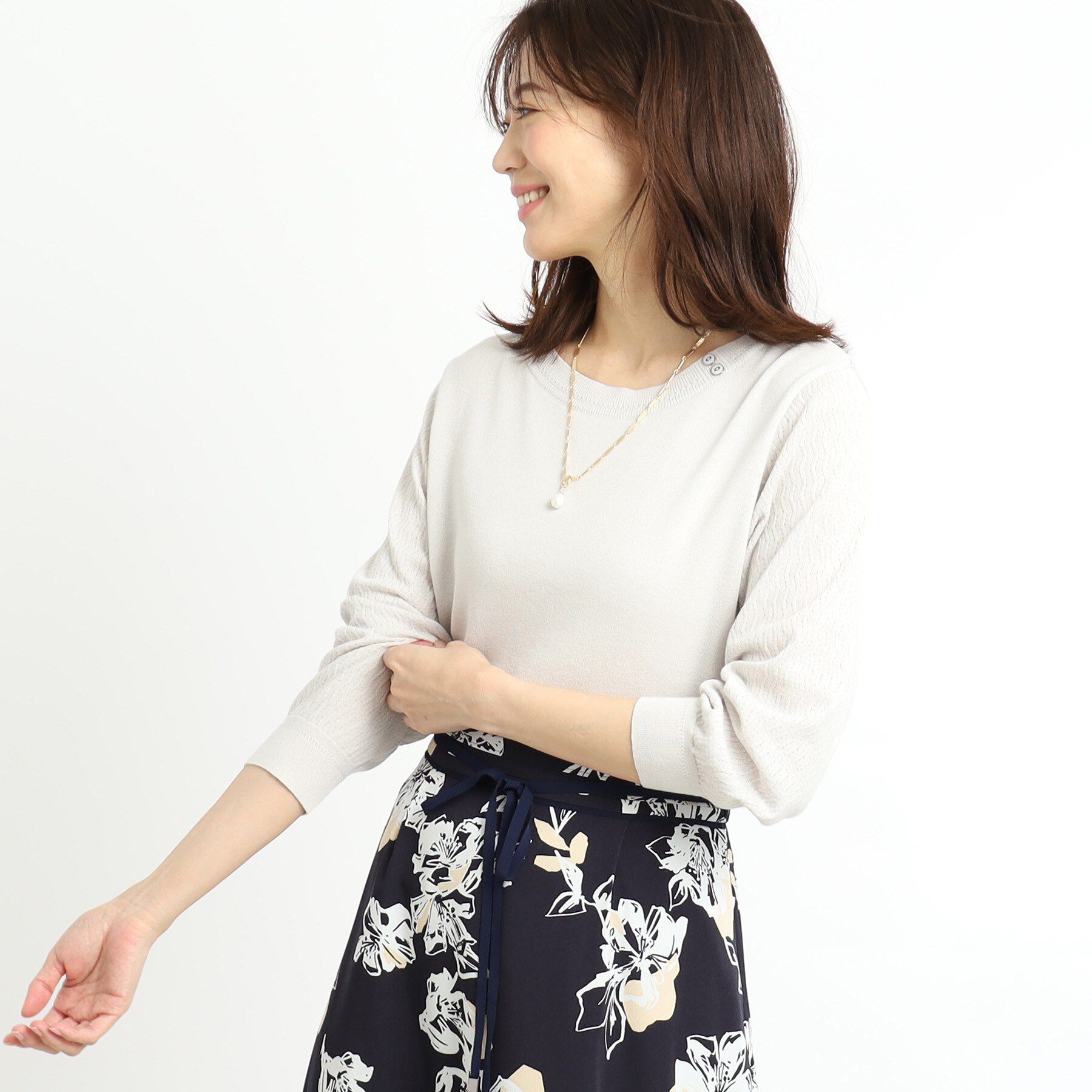 Reflect「【WEB先行カラーあり／洗える】パフスリーブニット」|ニット・セーター|