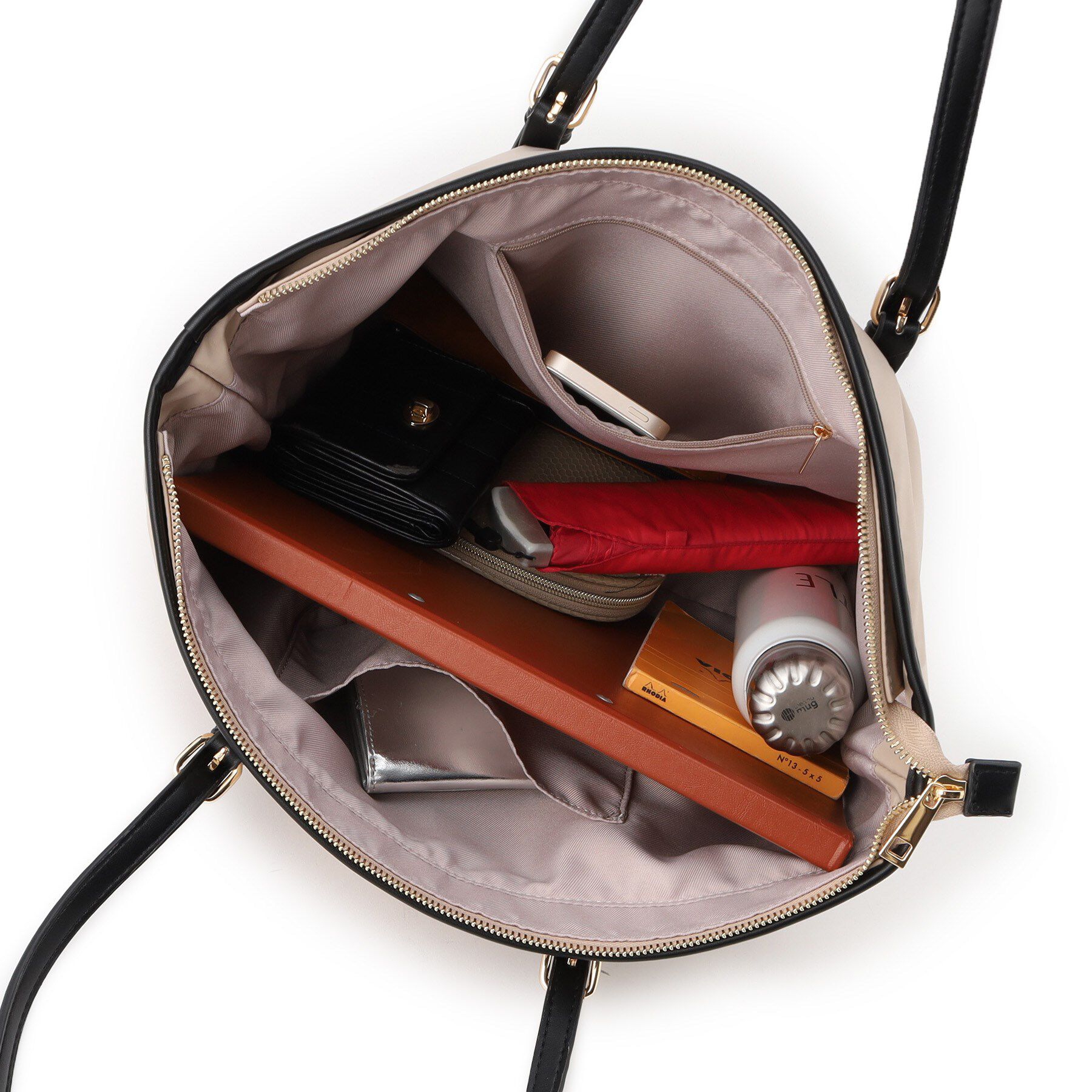 Reflect「【夏SALE／大容量／ファスナー付き】マチ付きポリエステルトートバッグ」|トートバッグ|