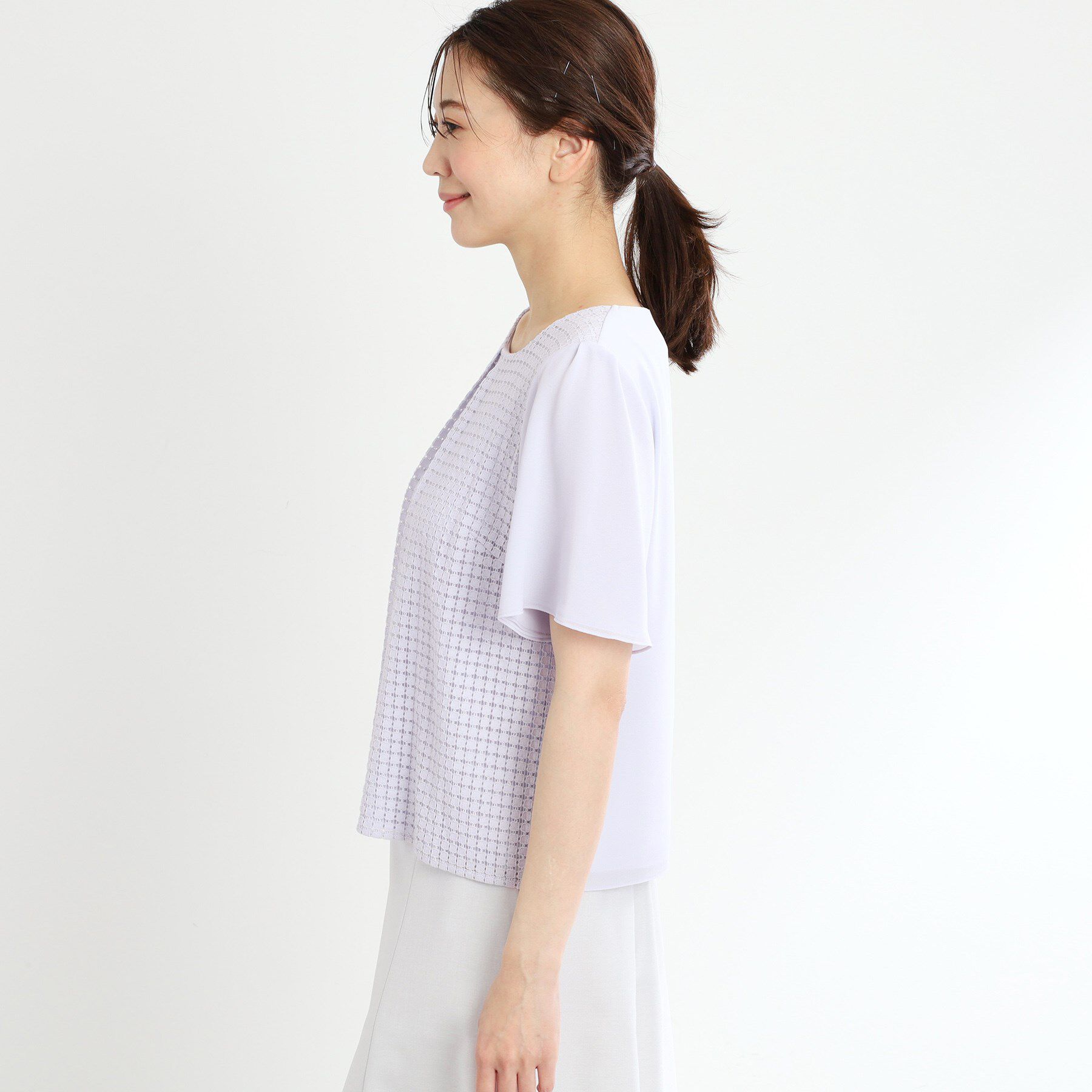 Reflect「【夏SALE／手洗い可】幾何柄レースブラウス」|シャツ・ブラウス|