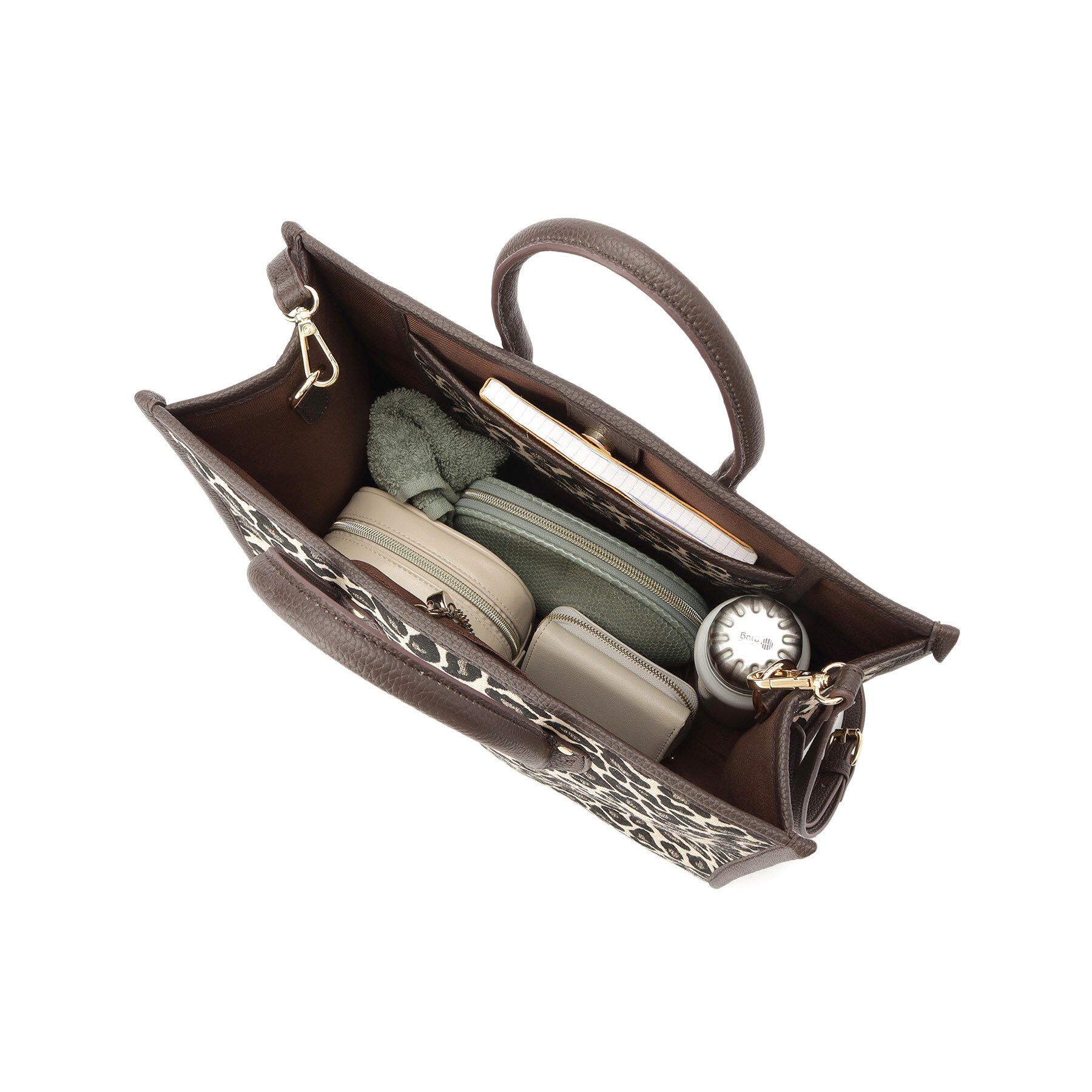 Reflect「【しっかり収納／ショルダー付き】レオパードジャカードバッグ」|トートバッグ|