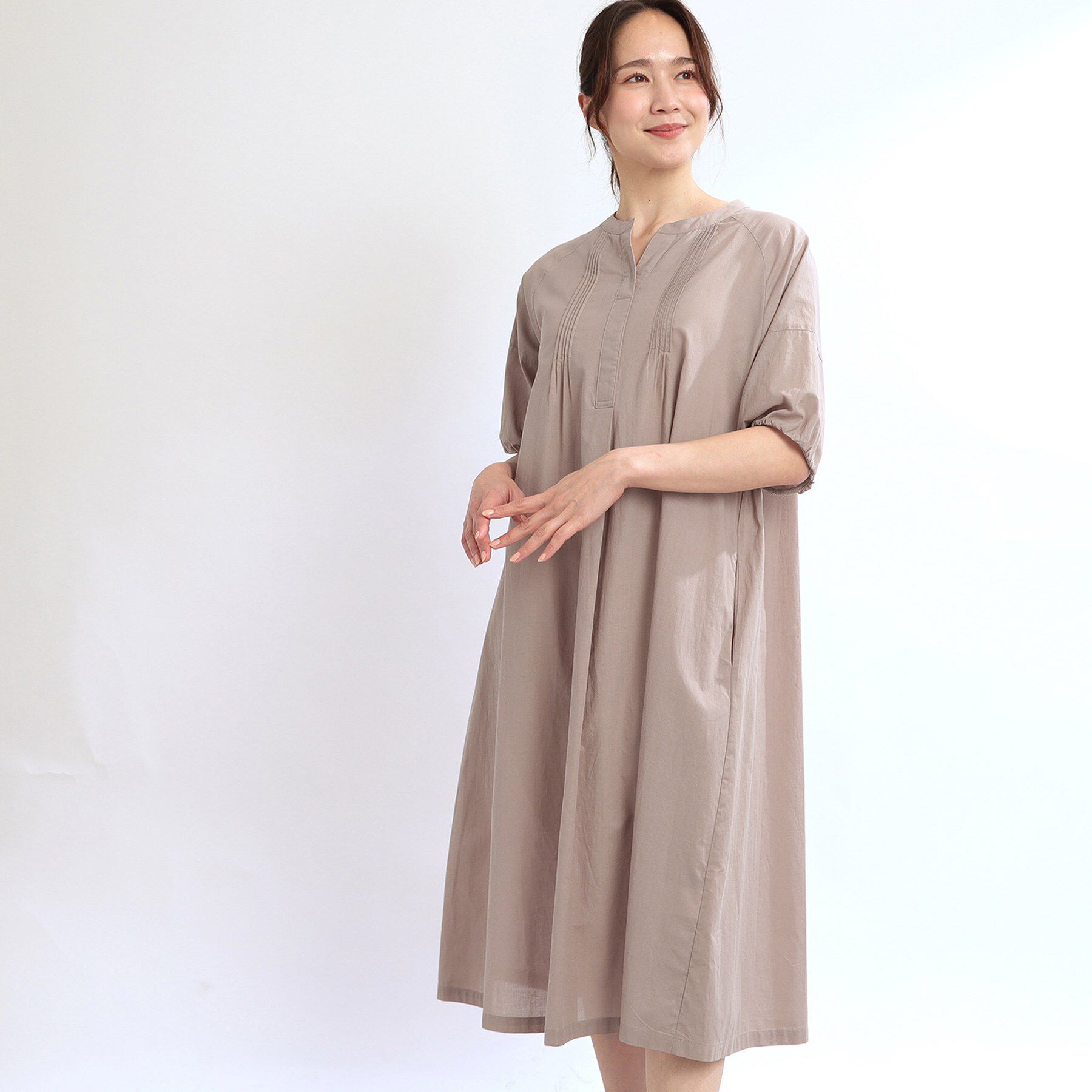 Reflect「【夏SALE／E‐QUALITY／レイヤードスタイルにも◎】ラグランスリーブワンピース」|ワンピース|モカブラウン(042