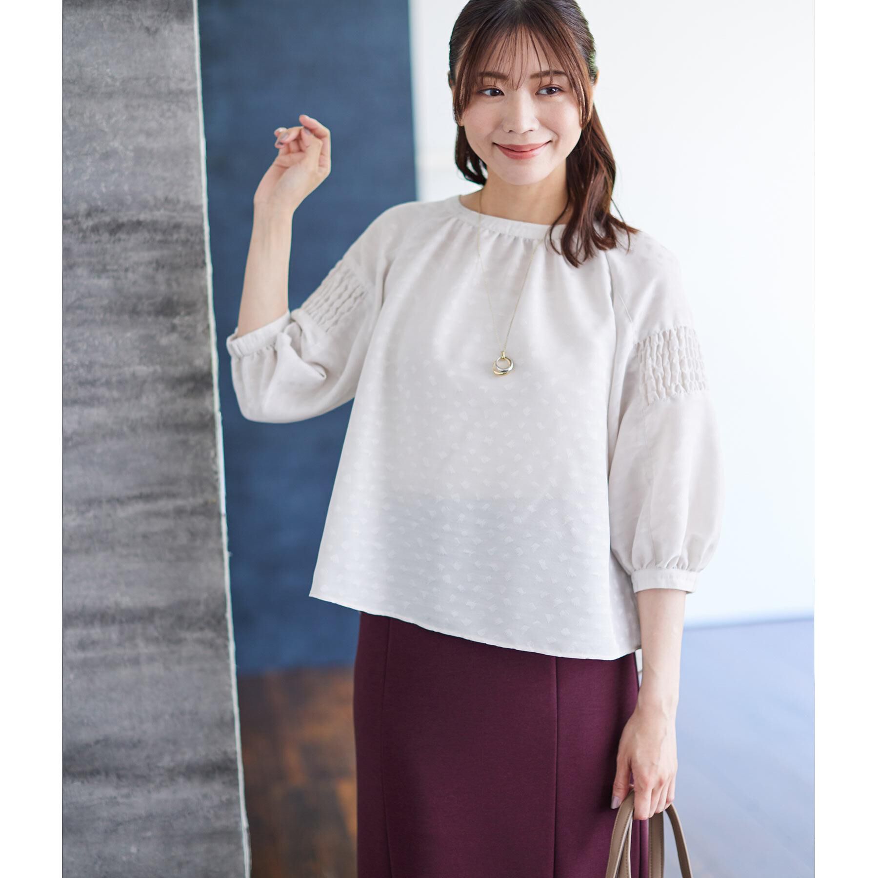 Reflect「【一枚で着映える◎】レオパード風ジャカードブラウス」|シャツ・ブラウス|